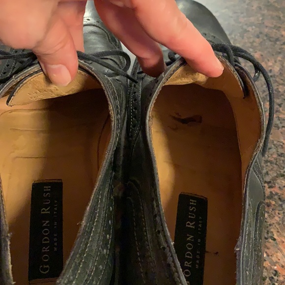 Gordon Rush Distressed Gray Leather Oxfords. - Picture 9 of 11